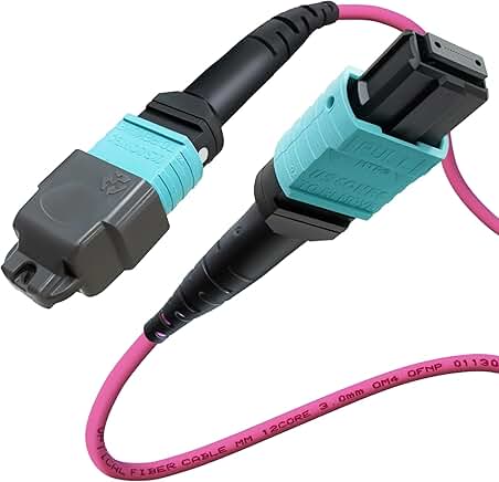 10ft OM4 MTP/MPO Fiber Patch Cable, 12 Strand, Plenum