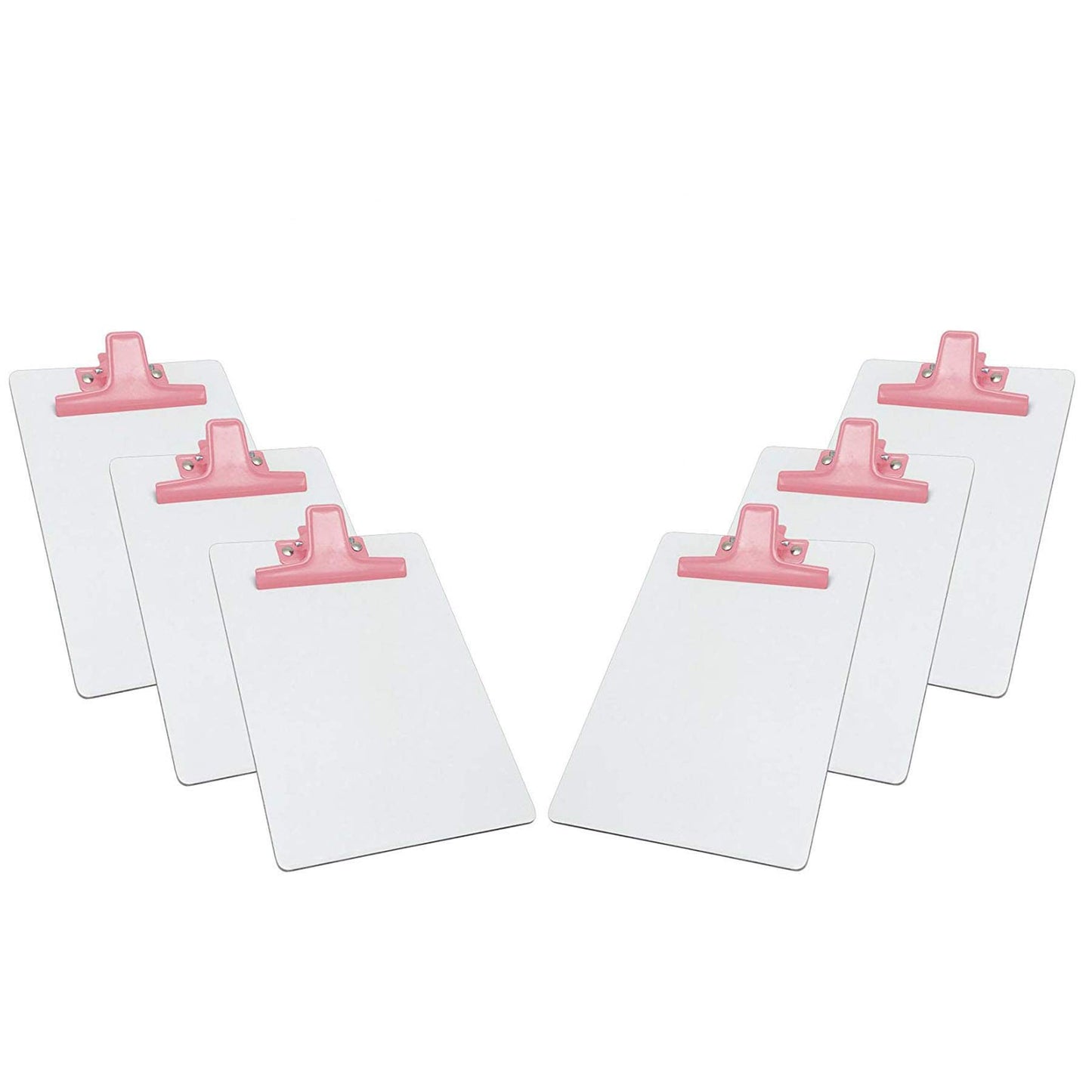 White A5 Clipboard with Metal Clip, Pack of 6
