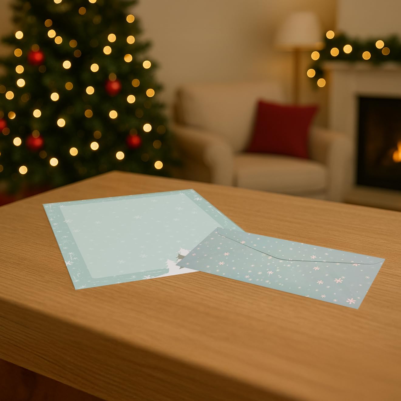 Winter Village Holiday Paper and Envelope Set