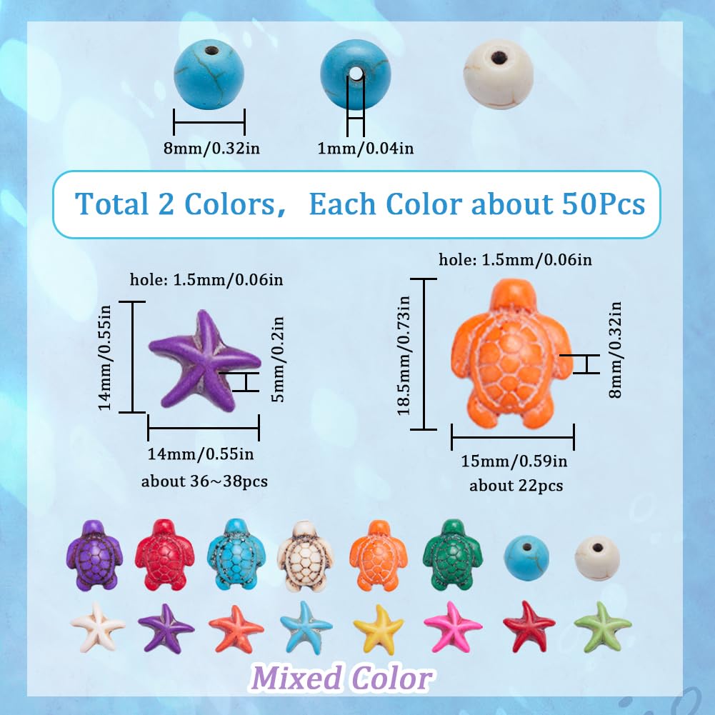Colorful Turtle and Starfish Beads for Jewelry Making