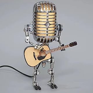 Vintage Microphone Guitar Lamp for Music Lovers