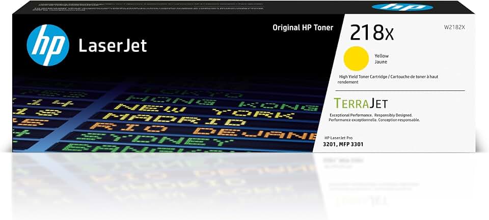 Yellow high-yield toner cartridge for laser printers