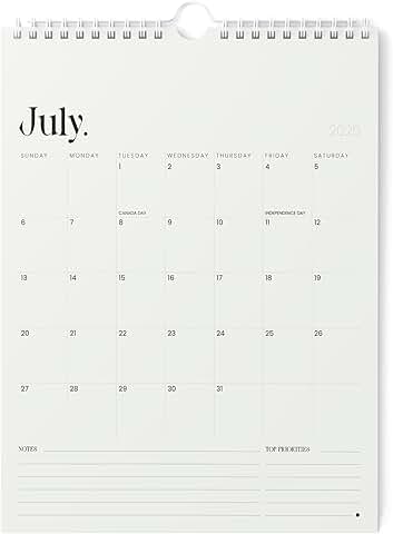 Vertical 2025-2026 Wall Calendar, 8.5x11 inches