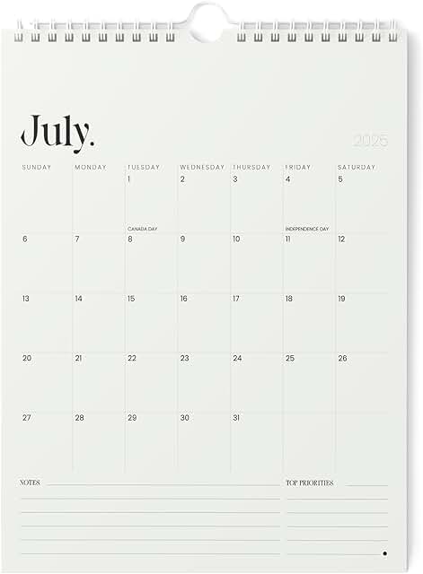 Vertical 2025-2026 Wall Calendar, 8.5x11 inches