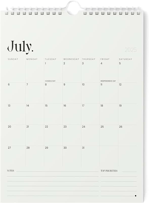 Vertical 2025-2026 Wall Calendar, 8.5x11 inches