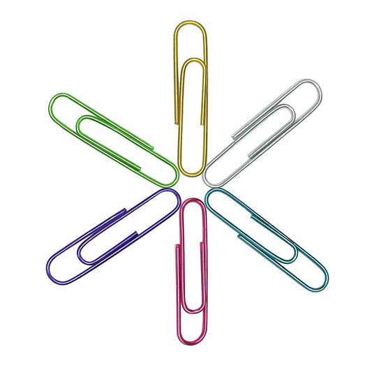 150 Jumbo Color Paper Clips for Office Use