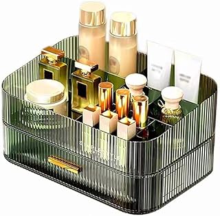 Green Makeup Organizer with Stackable Drawers