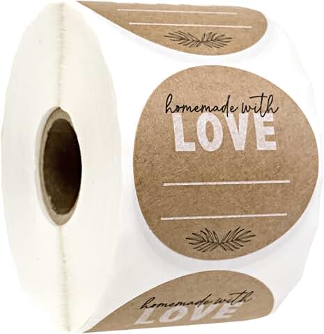 Homemade with Love Canning Stickers, 500 Labels