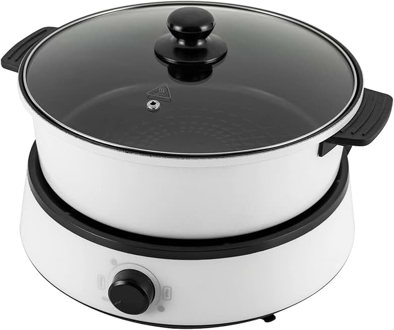 Electric Hot Pot with Induction Cooker and Non-Stick Skillet