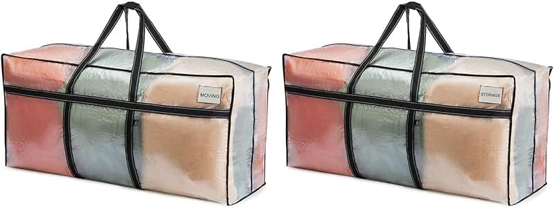 Two Large Heavy Duty Moving Bags with Lids
