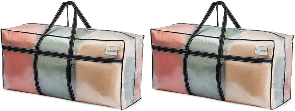 Two Large Heavy Duty Moving Bags with Lids