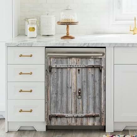 Vintage Wooden Door Magnet Cover for Dishwasher