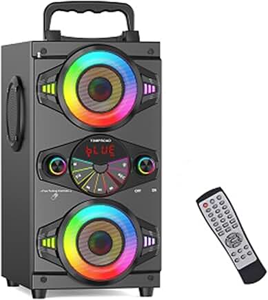 Large 60W Wireless Bluetooth Speaker with Bass and Lights