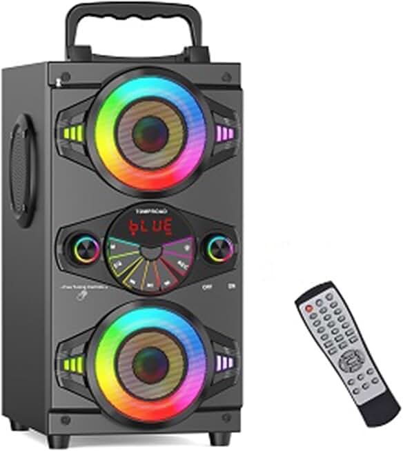 Large 60W Wireless Bluetooth Speaker with Bass and Lights