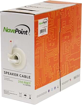250ft In-Wall Audio Speaker Cable, CL2, 16/2 AWG, White