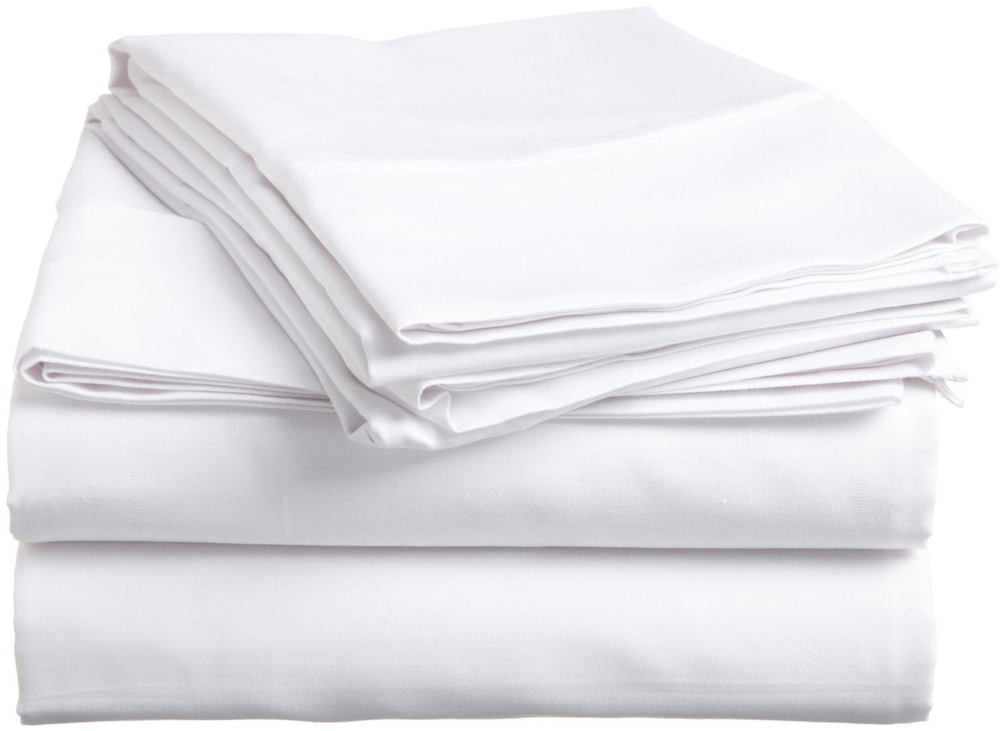 2PC Top Sheet/Flat Sheet Full Size White Solid 210 Thread Count Supreme Quality Sheet Made by