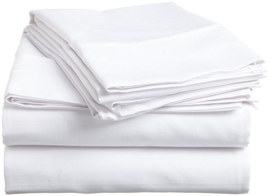 2PC Top Sheet/Flat Sheet Full Size White Solid 210 Thread Count Supreme Quality Sheet Made by