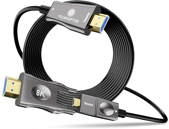15ft 8K Fiber Optic HDMI Cable, 48Gbps, 8K/4K