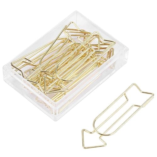 Gold Arrow-Shaped Paper Clips, 12 Pack