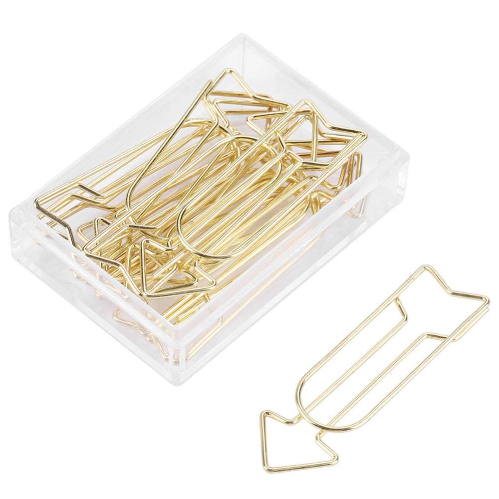 Gold Arrow-Shaped Paper Clips, 12 Pack