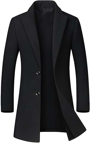 Men's Wool Blend Winter Trench Coat