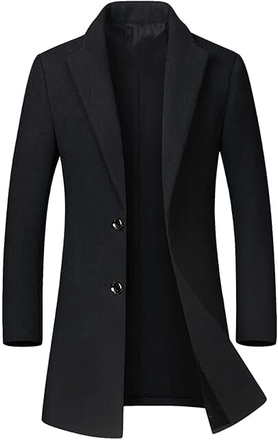 Men's Wool Blend Winter Trench Coat