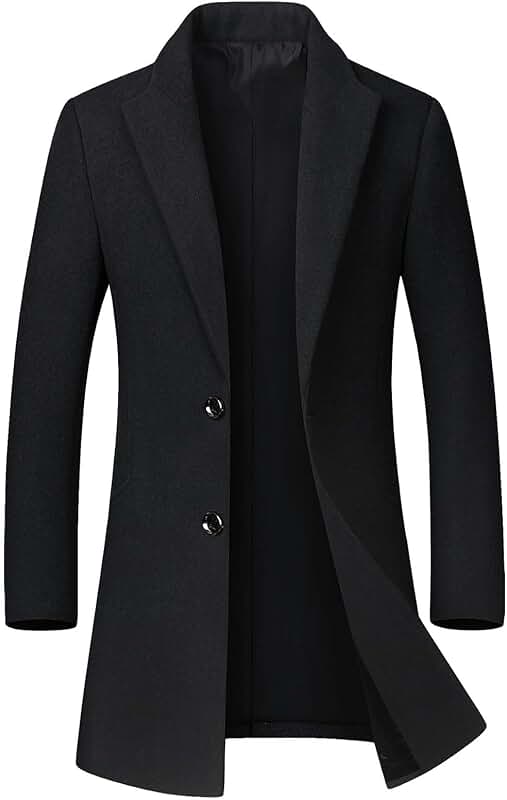 Men's Wool Blend Winter Trench Coat
