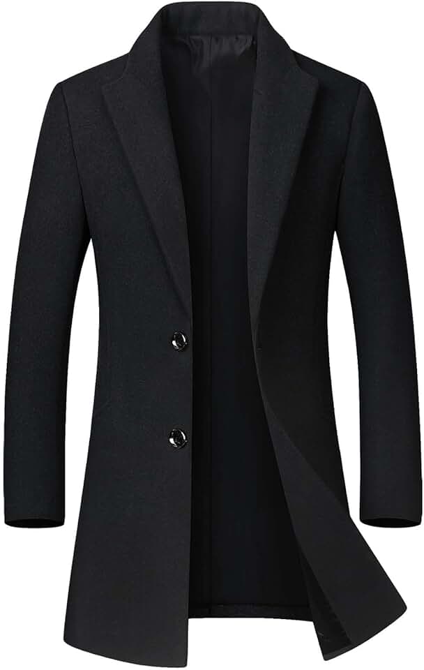 Men's Wool Blend Winter Trench Coat