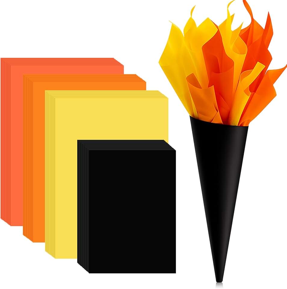 Black Cardboard and Tissue Paper for Halloween Crafts