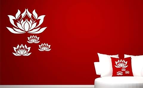 Large 10x10 inch Lotus Flower Stencil for Painting