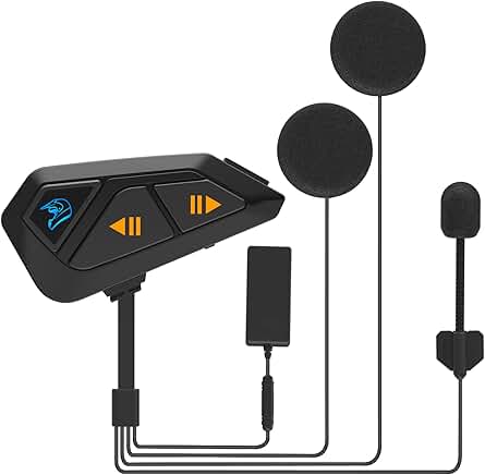 Motorcycle Helmet Bluetooth Headset with Noise Cancellation and Intercom