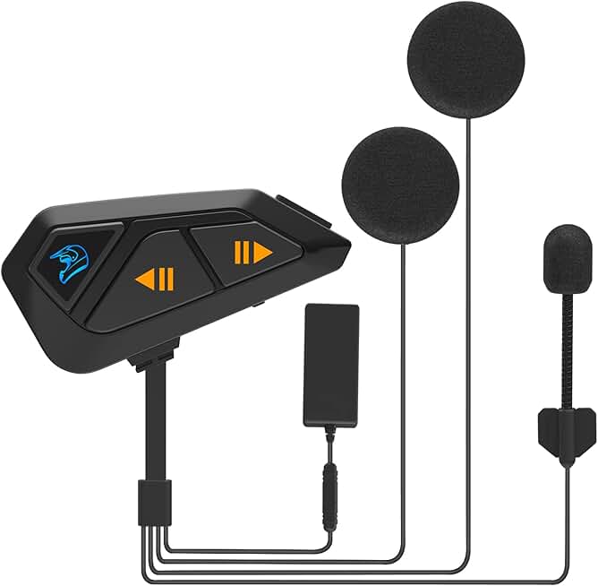 Motorcycle Helmet Bluetooth Headset with Noise Cancellation and Intercom