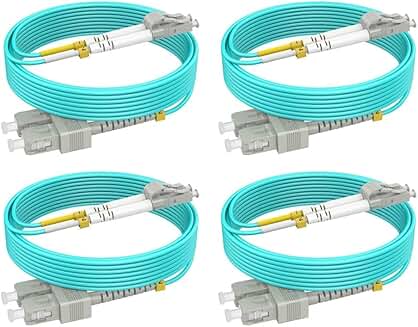 15ft Multimode and Singlemode Fiber Patch Cables (4 Pack)