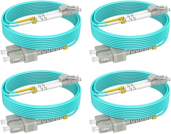 15ft Multimode and Singlemode Fiber Patch Cables (4 Pack)