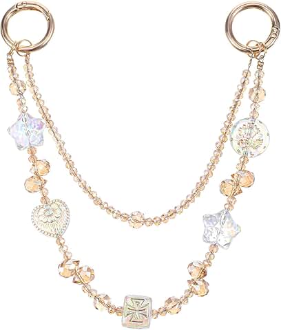 Double Chain Crystal Beaded Phone Wrist Strap