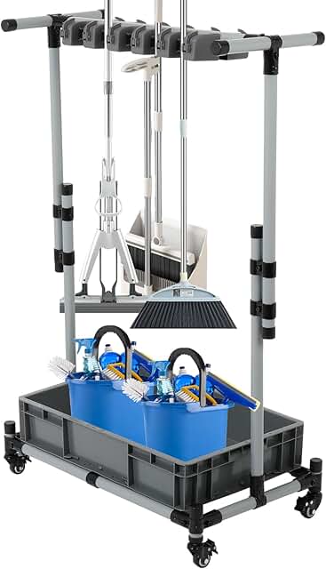 Freestanding Broom and Mop Storage Rack