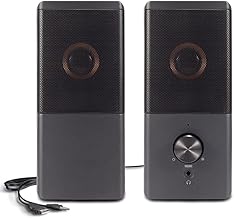 Compact USB Computer Speakers with Bass and Headphone Jack