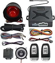 Passive keyless entry car alarm with remote start and push button ignition