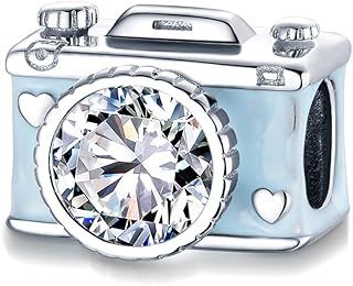 Sterling Silver Coffee Cup Camera Bead Charm for Women