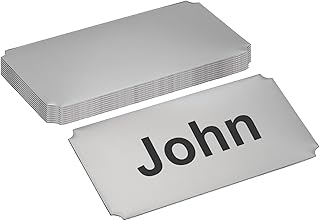 4x2 Inch Stainless Steel Laser Engraved Metal Name Plate, 10 Pack