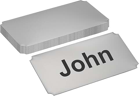 4x2 Inch Stainless Steel Laser Engraved Metal Name Plate, 10 Pack