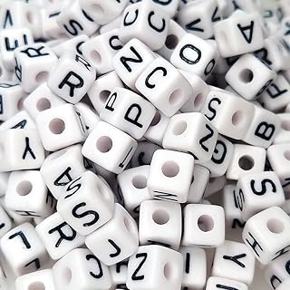 300 Large 10x10mm Acrylic Alphabet Beads for Jewelry Making