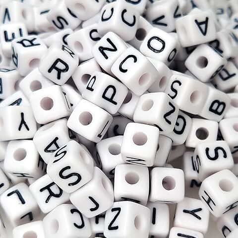 300 Large 10x10mm Acrylic Alphabet Beads for Jewelry Making