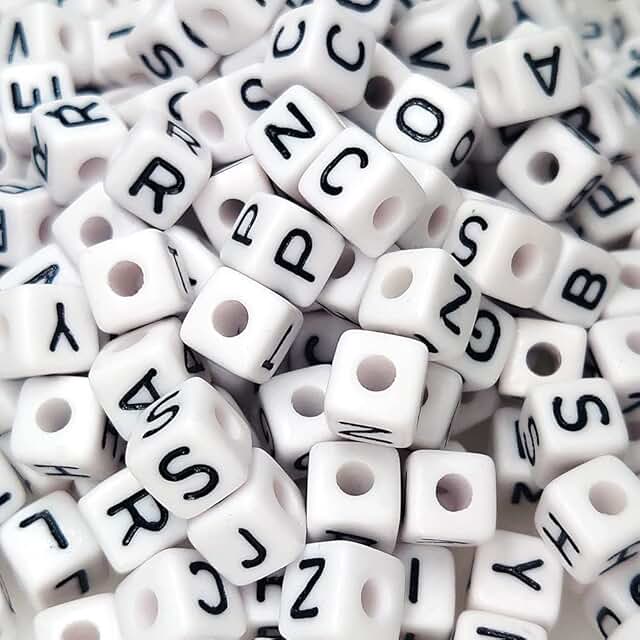 300 Large 10x10mm Acrylic Alphabet Beads for Jewelry Making