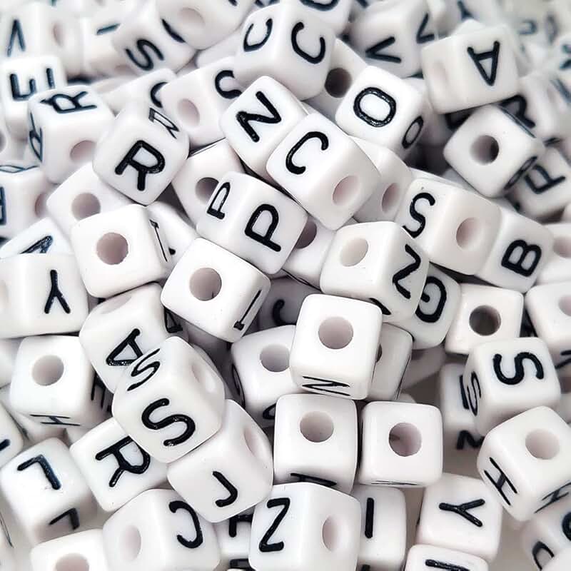 300 Large 10x10mm Acrylic Alphabet Beads for Jewelry Making