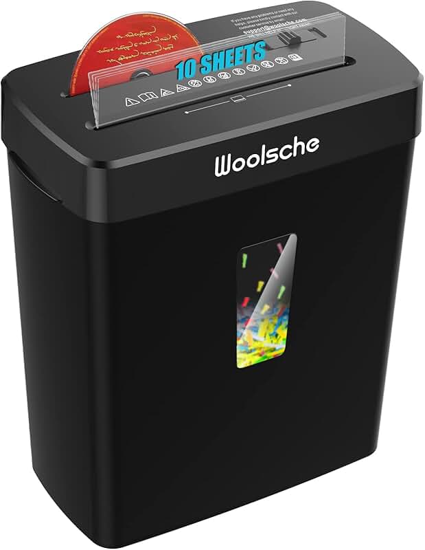 10-Sheet Cross Cut Paper Shredder with 3.43-Gallon Basket