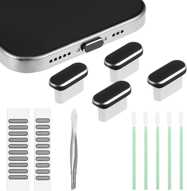 USB C Dust Plug and Speaker Cover Kit (4 Pack)