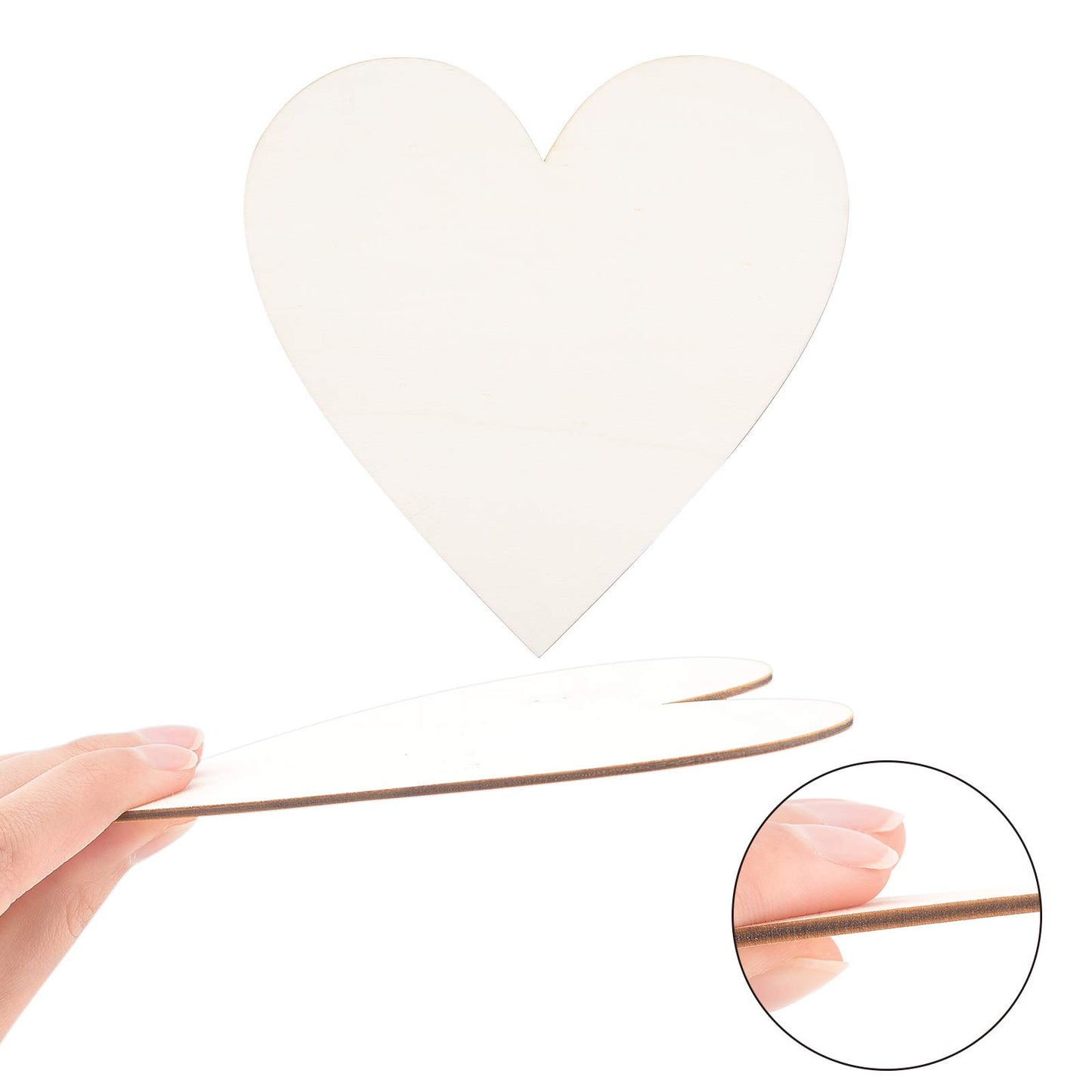 10-Piece 6 Inch Wooden Heart Cutouts