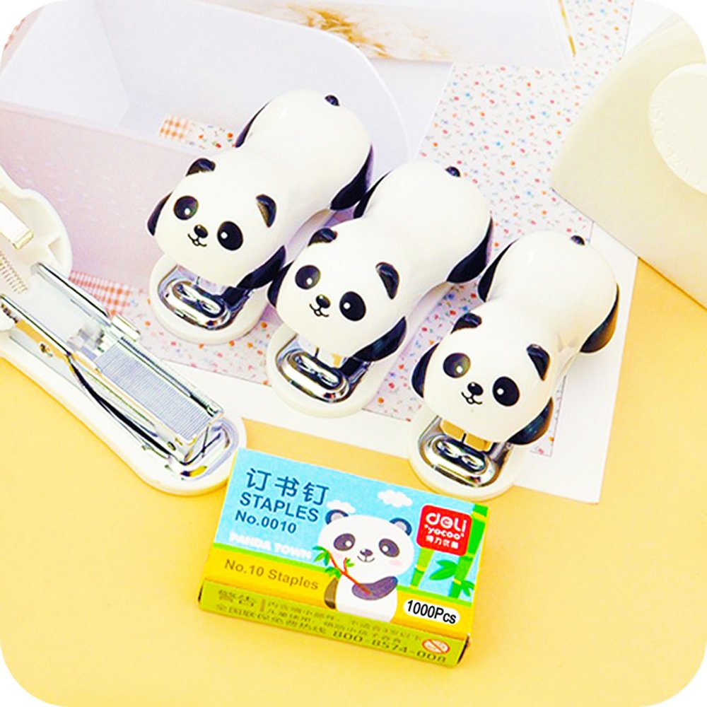 Cute Panda Mini Desktop Stapler for Home and Office
