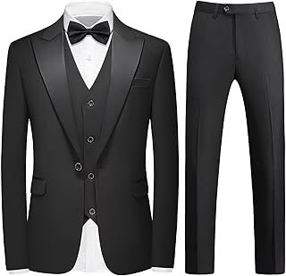 Men's Slim Fit 3-Piece Suit for Wedding and Prom
